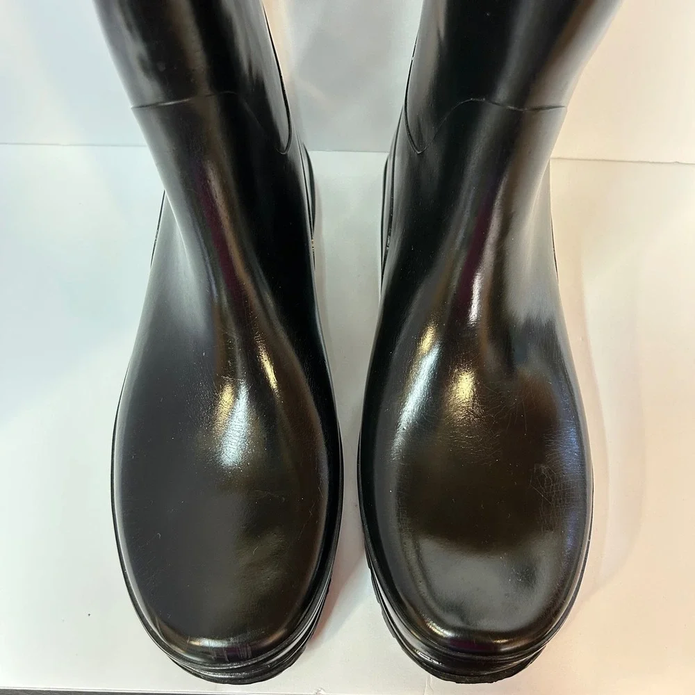 Tretorn Stövel Black Rubber Tall Rain Boots EU 41 - US 10 Waterproof Lug Sole